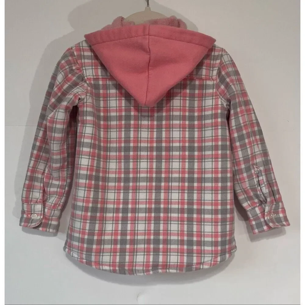 Buffalo David Bitton Pink And Gray Plaid Flannel Jacket   Size 3T